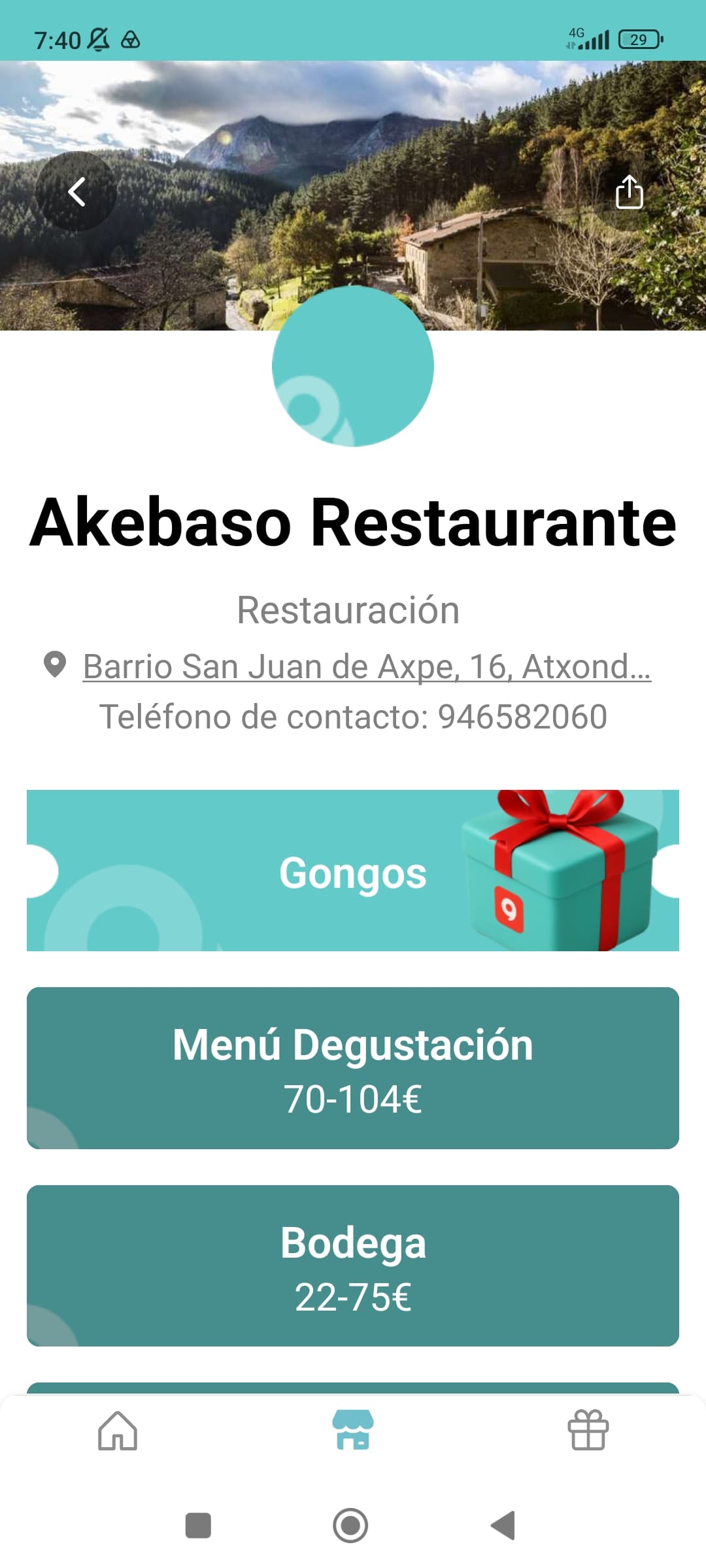 Akebaso Restaurante, comercio de Atxondo