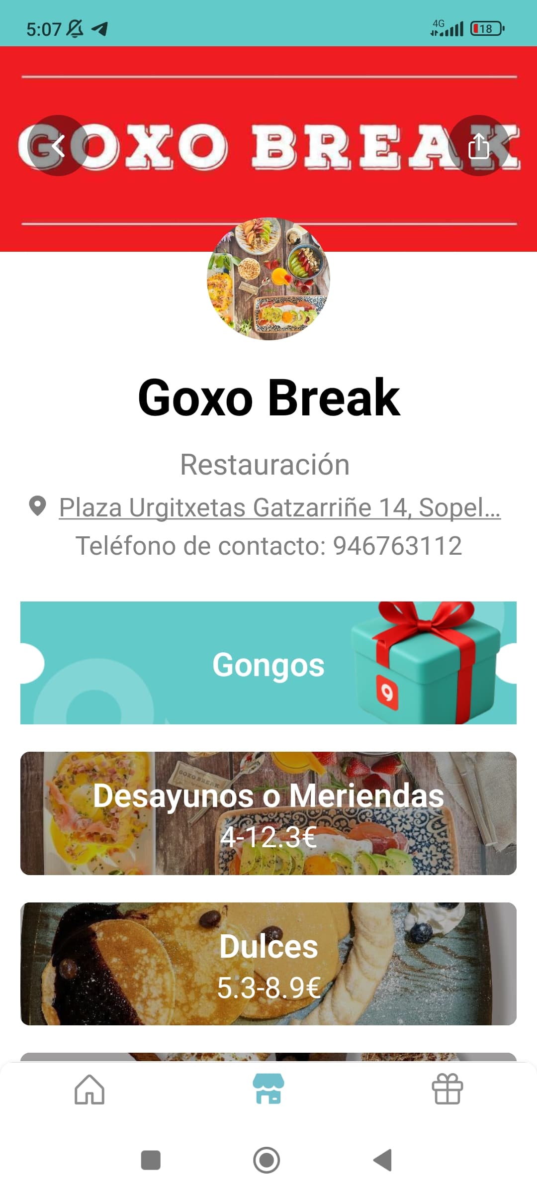 Goxo Break, comercio de Sopelana