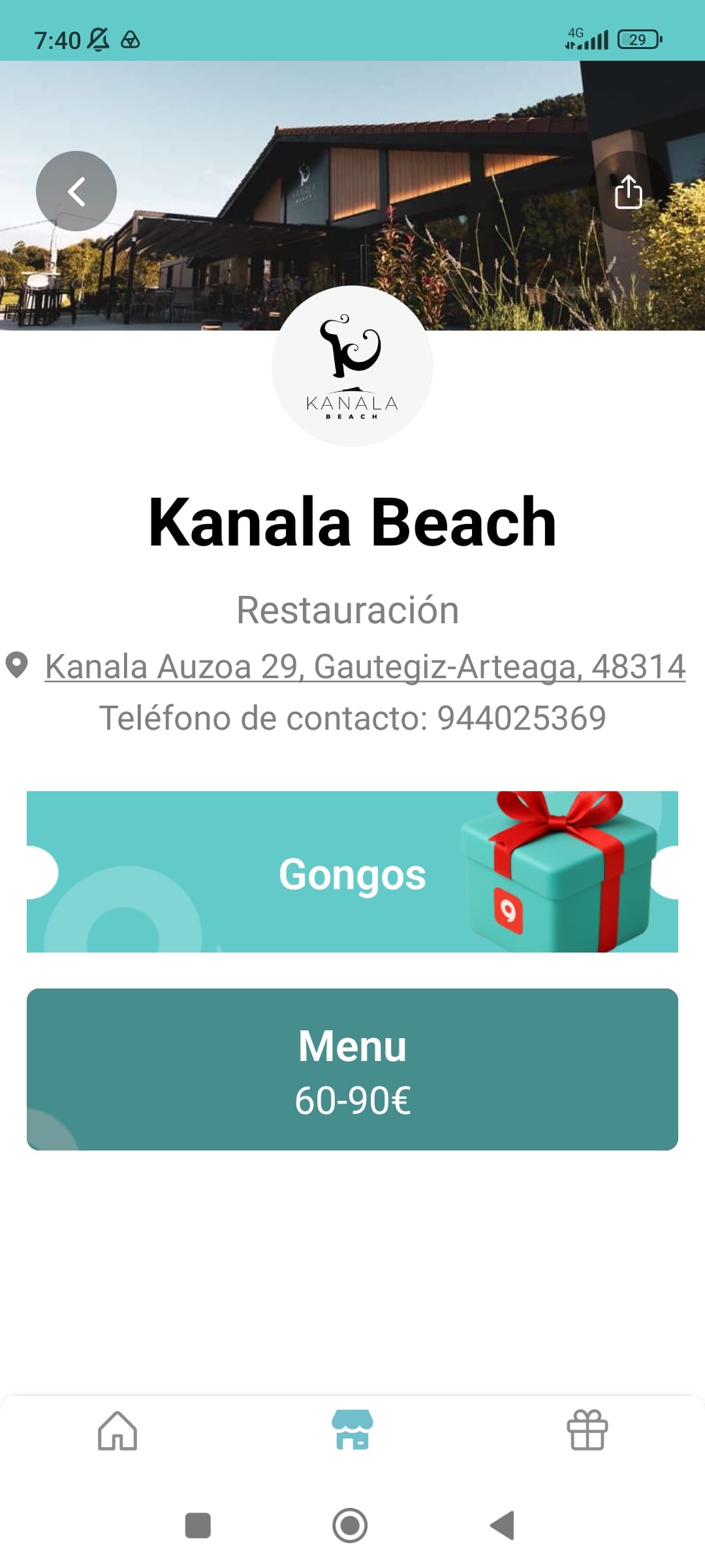 Kanala Beach Gautegiz, comercio de Arteaga