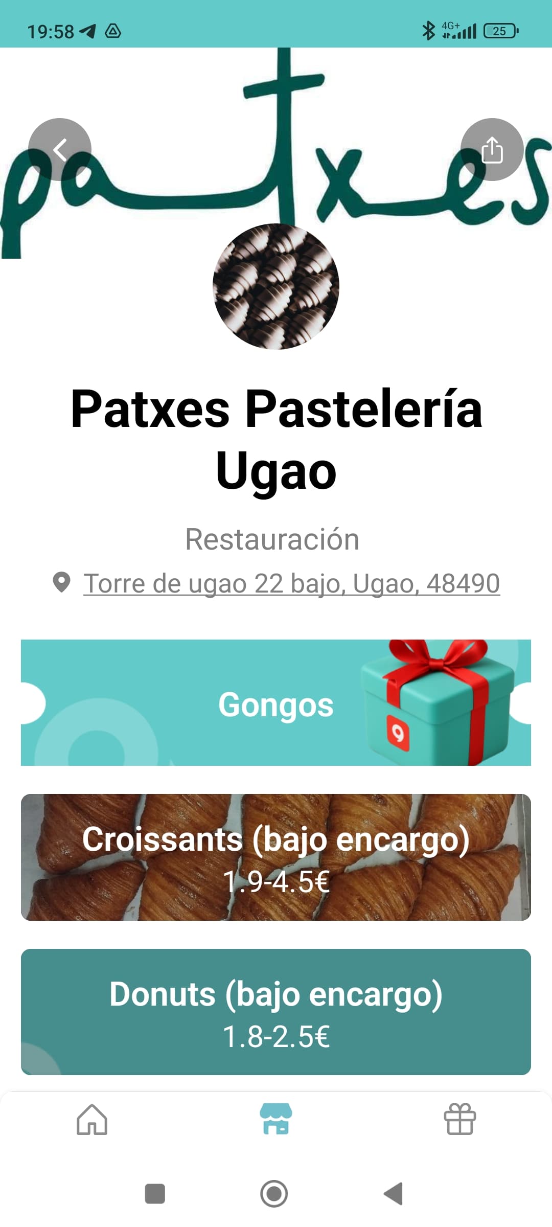 Patxes Pasteleria Ugao, comercio de Ugao